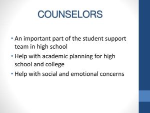 Student Support and Counseling