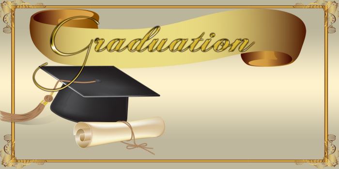 Graduation blue background ceremony banner caps glitter dots graduates graduate congratulation dark design preview